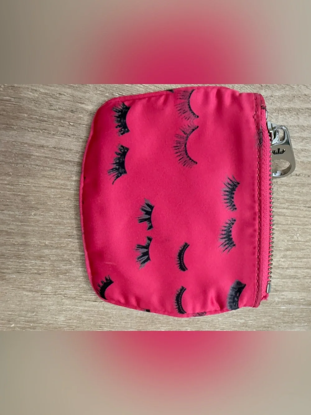 Juicy Couture Neon Pink Flirty Eyelashes Cosmetic Pouch / Makeup Bag